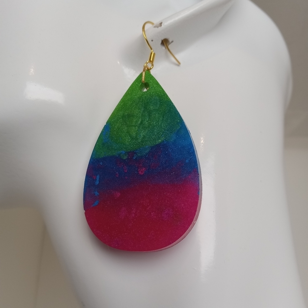 Colorful Teardrop Earrings - Picture 4 of 6